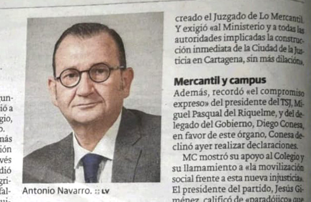 Nuestro Decano Antonio Navarro Selfa en el periódico “La Verdad”